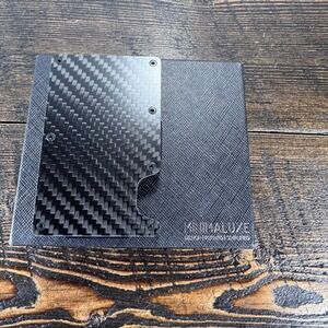 Minimaluxe Money Clip Wallet Men Black Carbon Fiber RFID Minimalist Tactical